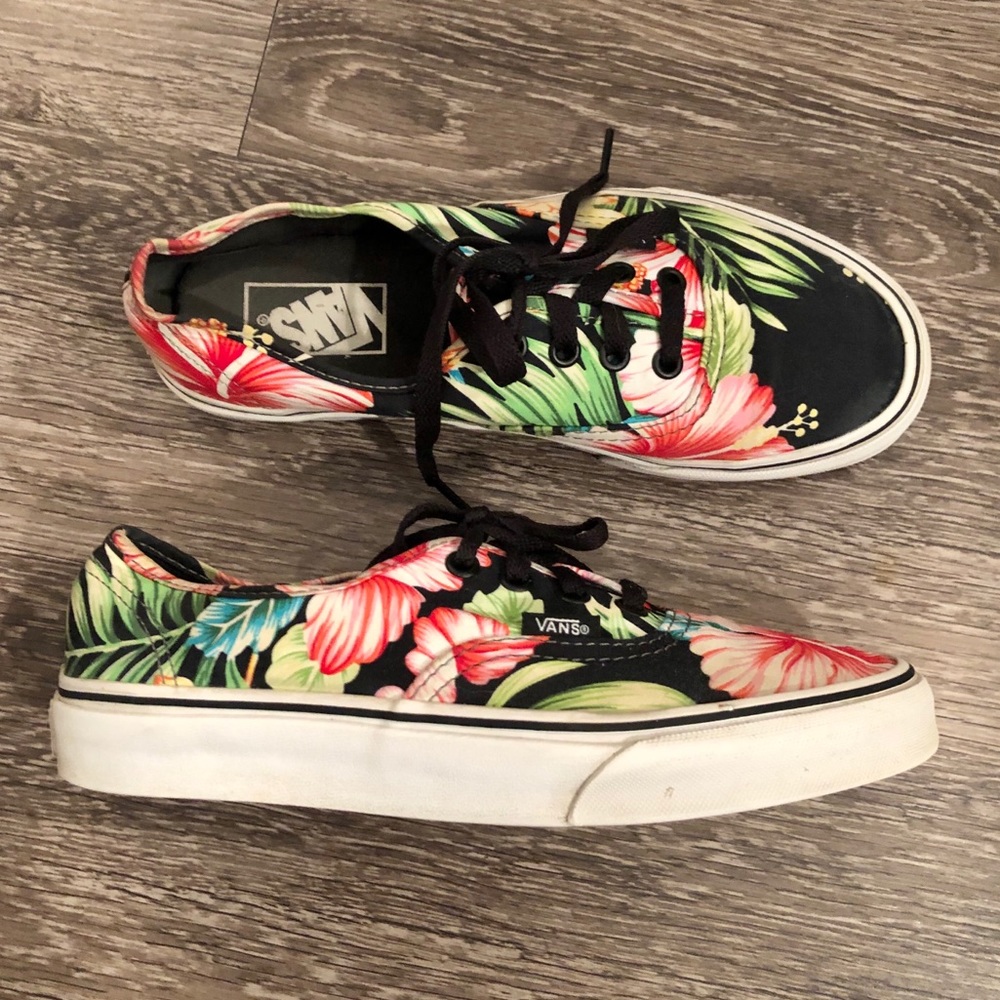 Vans hibiscus flower sneakers
